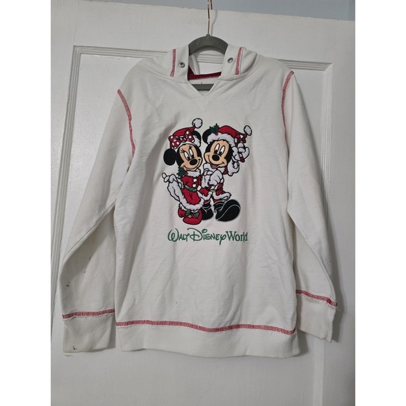 Disney Other - Disney Girls Sweater Size Large White Long Sleeve Hooded Casual Disney‎ Land